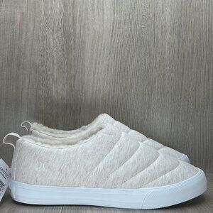 Hurley Arlo Puff Clog Shoes Womens 7M Slip On Sherpa Lined Low Top Cozy Natural